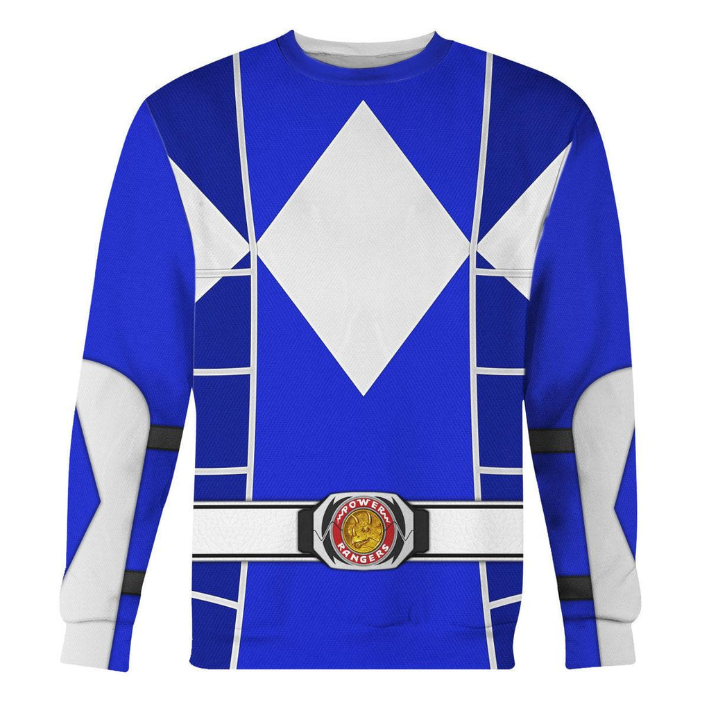 Blue Ranger Mighty Morphin Cosplay Hoodies Sweatshirt T-shirt Hawaiian - CustomsPig.com