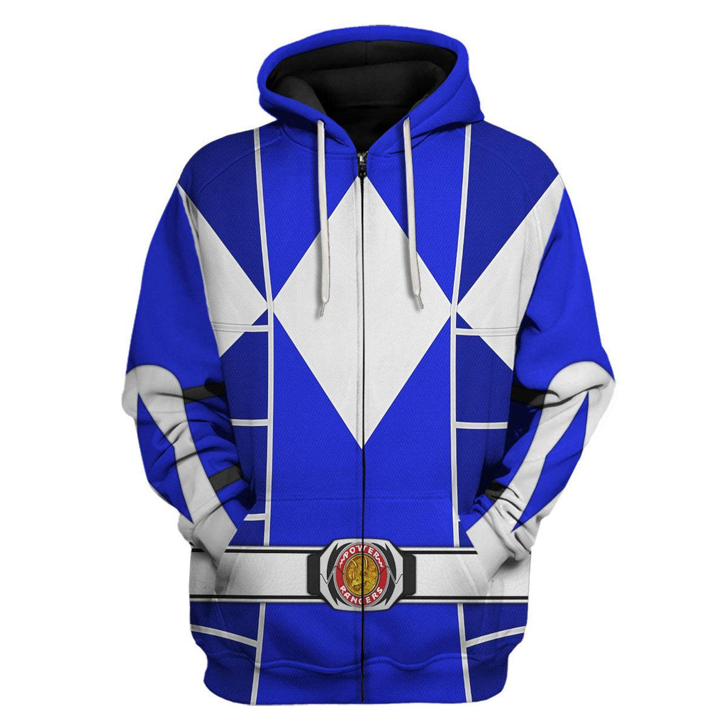 Blue Ranger Mighty Morphin Cosplay Hoodies Sweatshirt T-shirt Hawaiian - CustomsPig.com