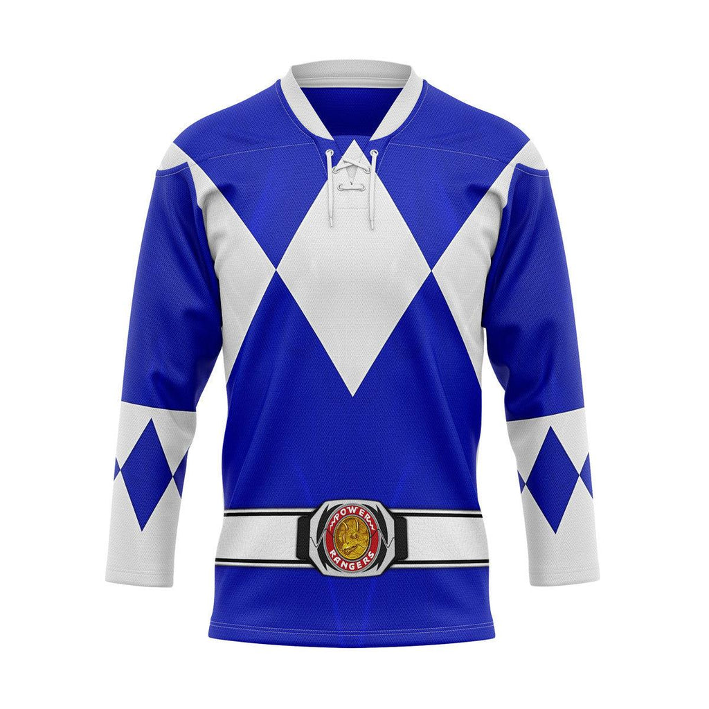 Blue Ranger Mighty Morphin Hockey Jersey -  CustomsPig.com