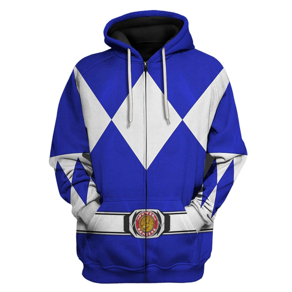 Blue Ranger Mighty Morphin Hoodies Sweatshirt T-shirt Hawaiian -  CustomsPig.com