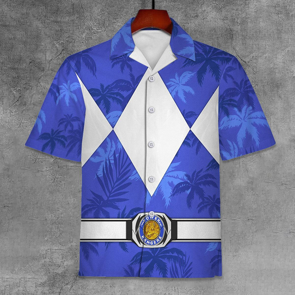 Blue Ranger x Tommy Vercetti Hawaiian Shirt Beach Shorts - CustomsPig.com