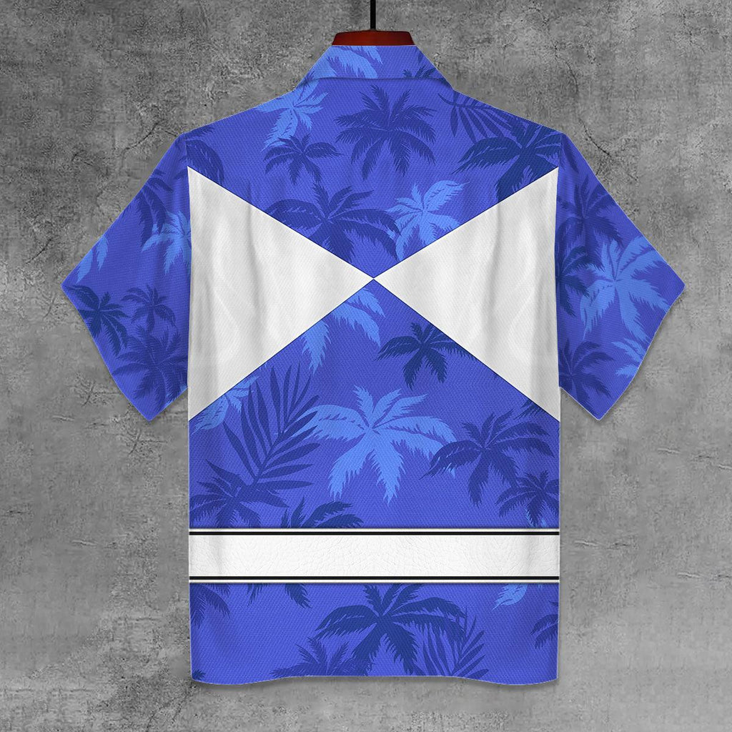 Blue Ranger x Tommy Vercetti Hawaiian Shirt Beach Shorts - CustomsPig.com