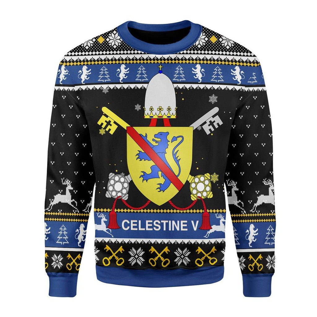 Celestine V Coat of Arms Christmas Sweater - CustomsPig