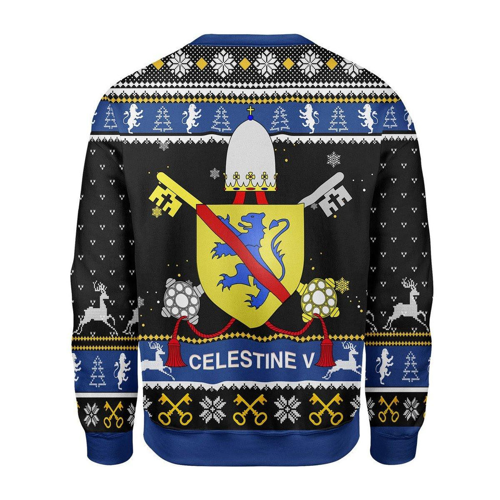 Celestine V Coat of Arms Christmas Sweater - CustomsPig