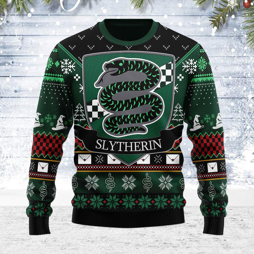 CGearhomie Slytherin Round The Christmas Tree Christmas Sweater - Gearhomie.com