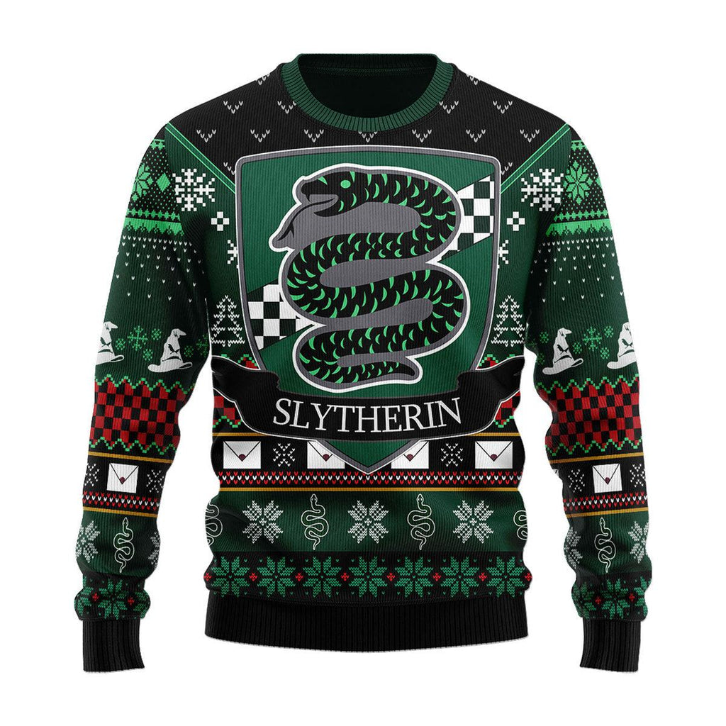 CGearhomie Slytherin Round The Christmas Tree Christmas Sweater - Gearhomie.com