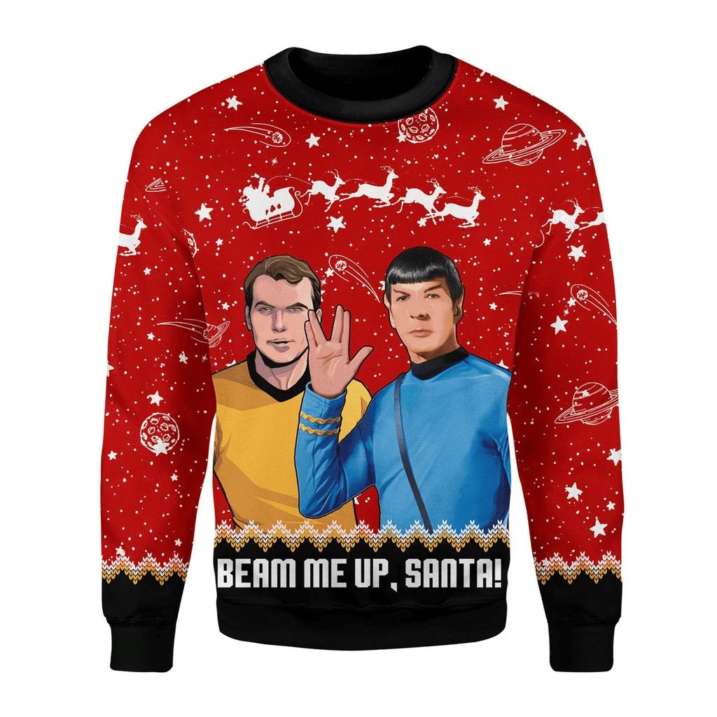 Christmas Sweater Beam Me Up Santa -  CustomsPig.com