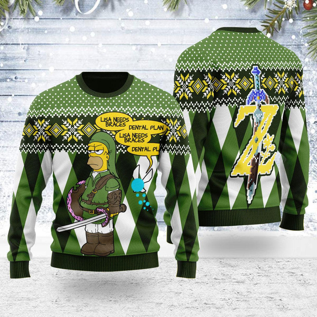 Christmas Sweater Lisa Needs Braces Dental Plan - CustomsPig.com