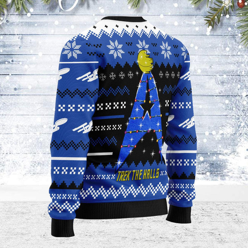 Christmas Sweater Star Trek The Halls Blue - CustomsPig.com