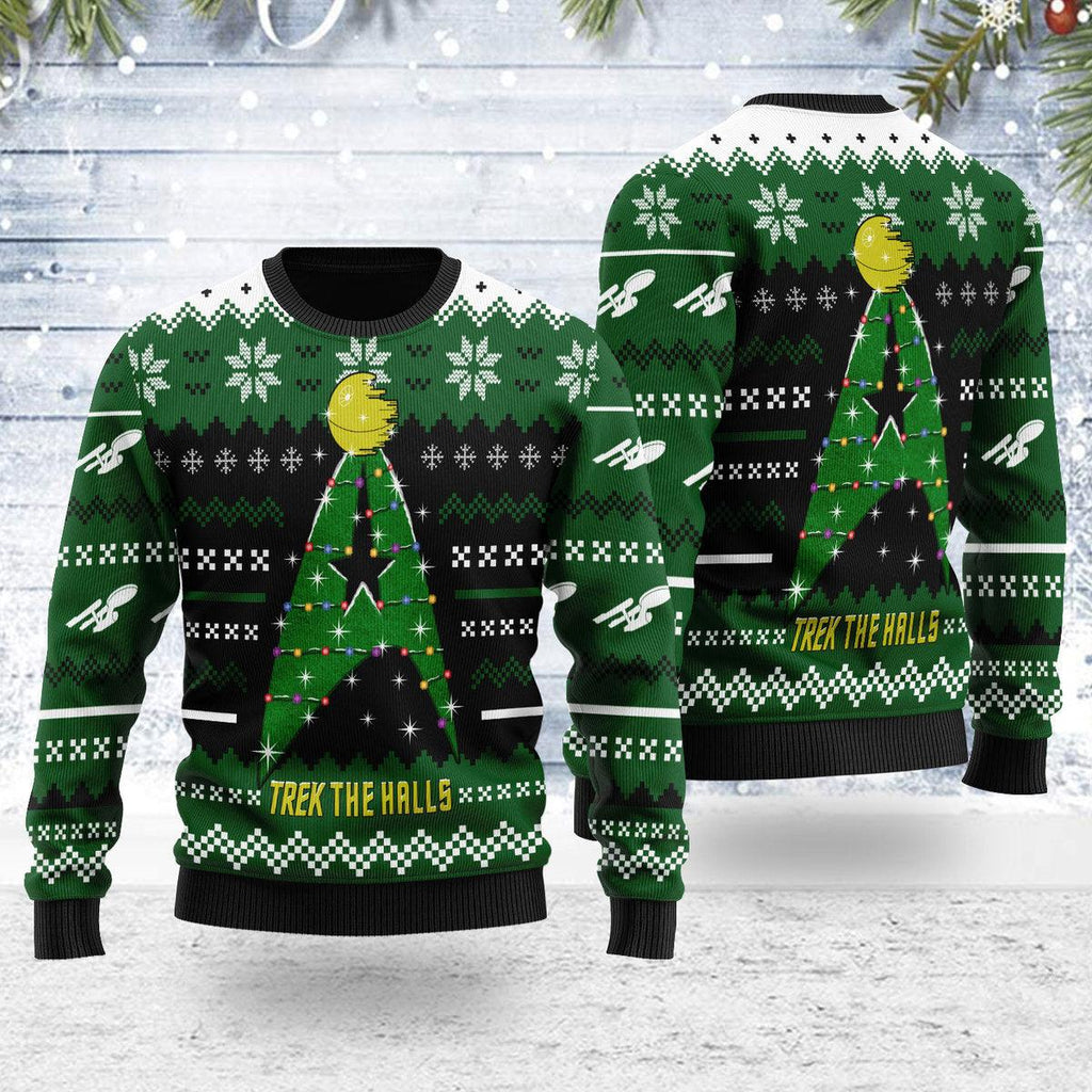 Christmas Sweater Star Trek The Halls -  CustomsPig.com