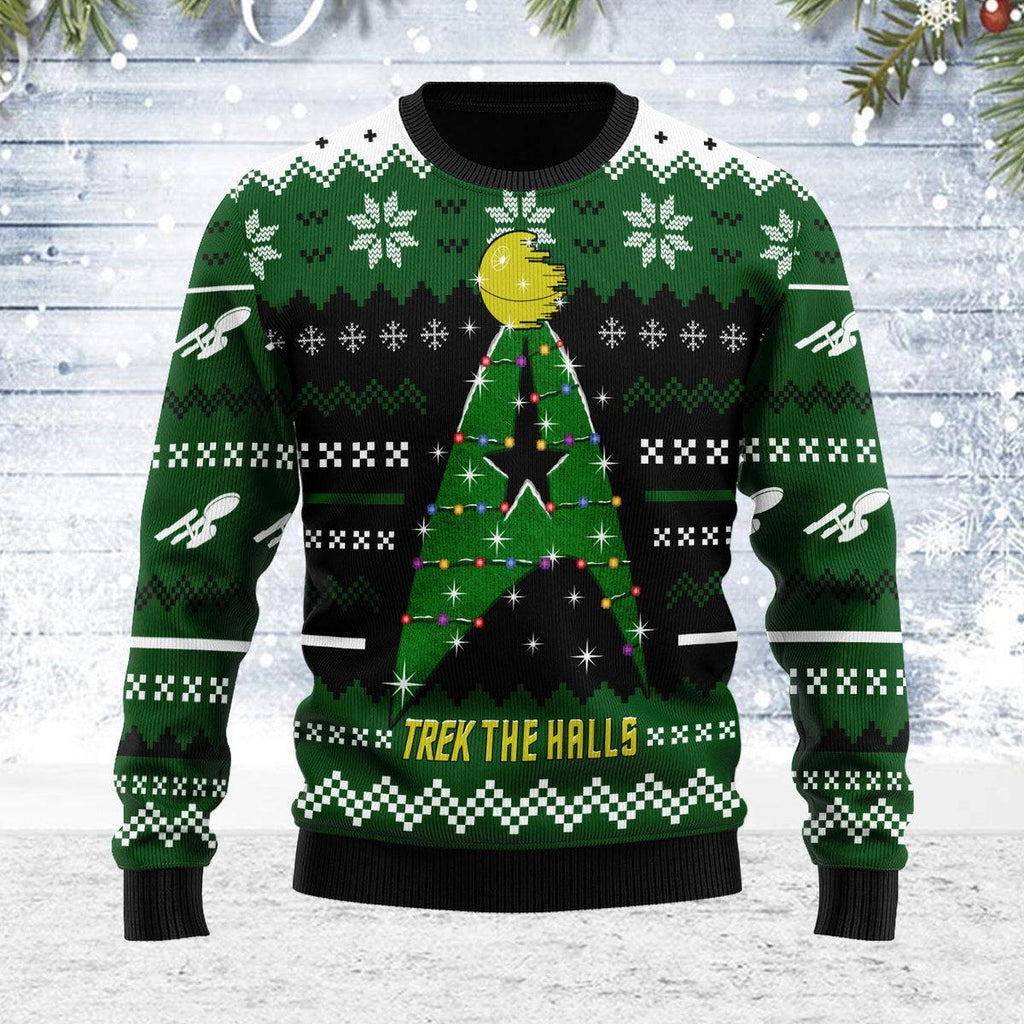 Christmas Sweater Star Trek The Halls -  CustomsPig.com