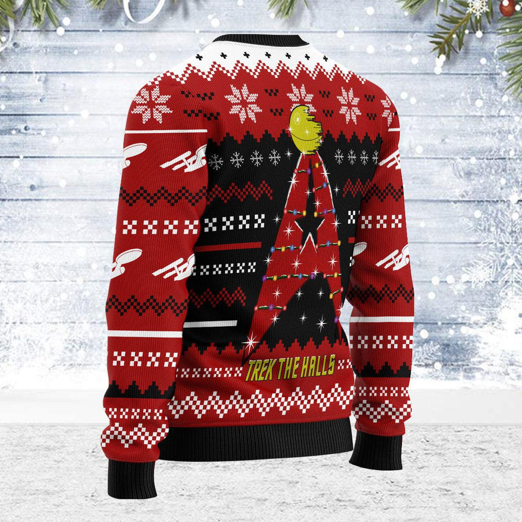 Christmas Sweater Star Trek The Halls Red - CustomsPig.com