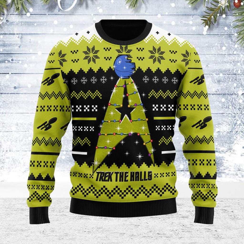 Christmas Sweater Star Trek The Halls Yellow - CustomsPig.com