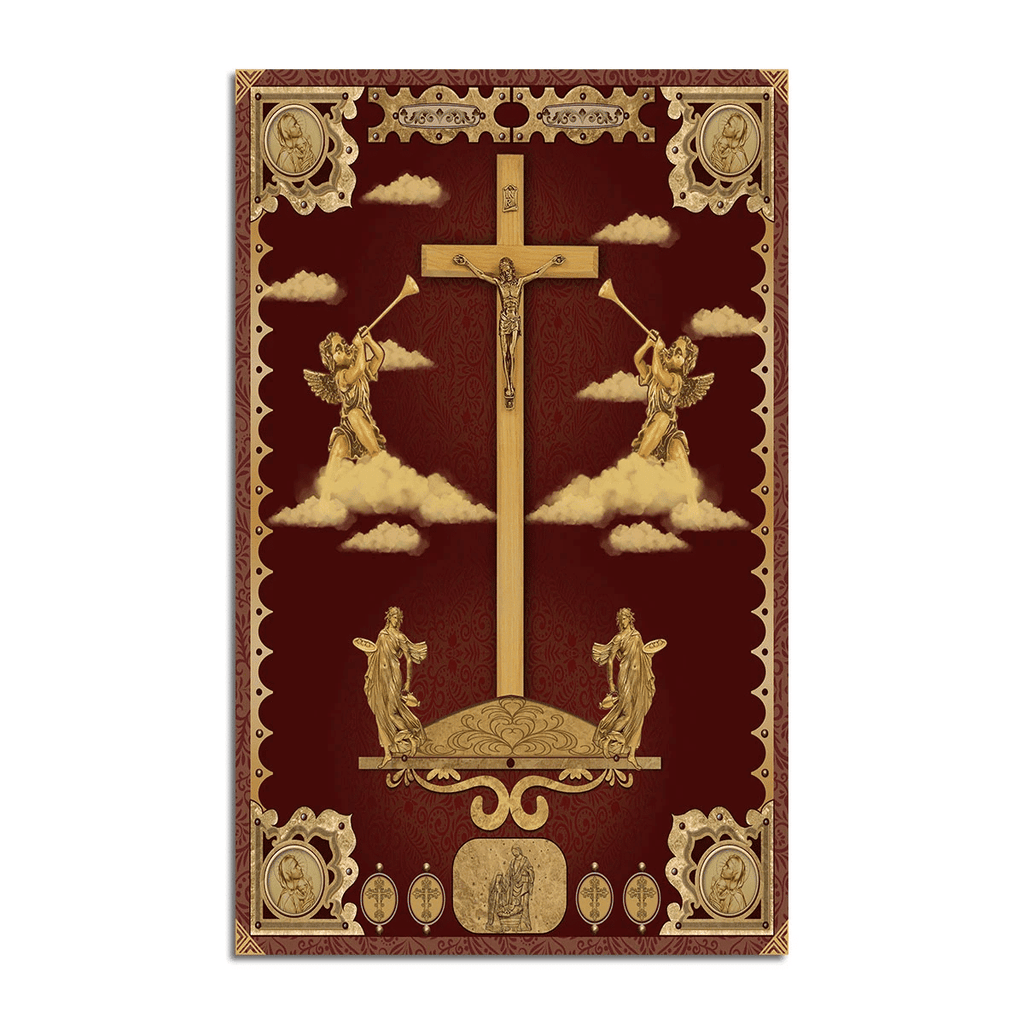 Crucifix of Jesus and The Angels Rug - CustomsPig