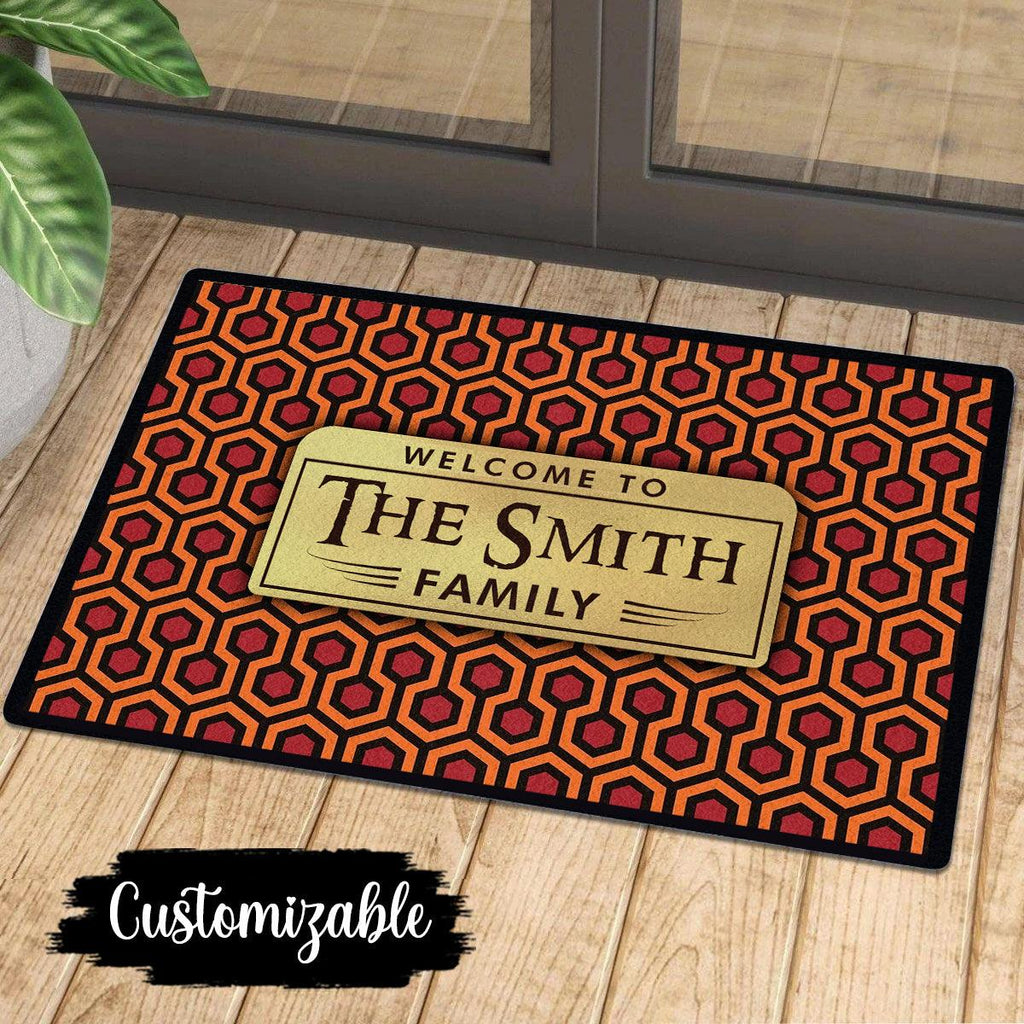 Custom Family Name Retro Doormat Overlook Hotel Carpet Pattern Shining Pattern - CustomsPig.com