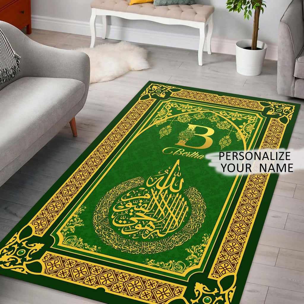 Custom Name Ayatul Kursi Prayer Rug - CustomsPig