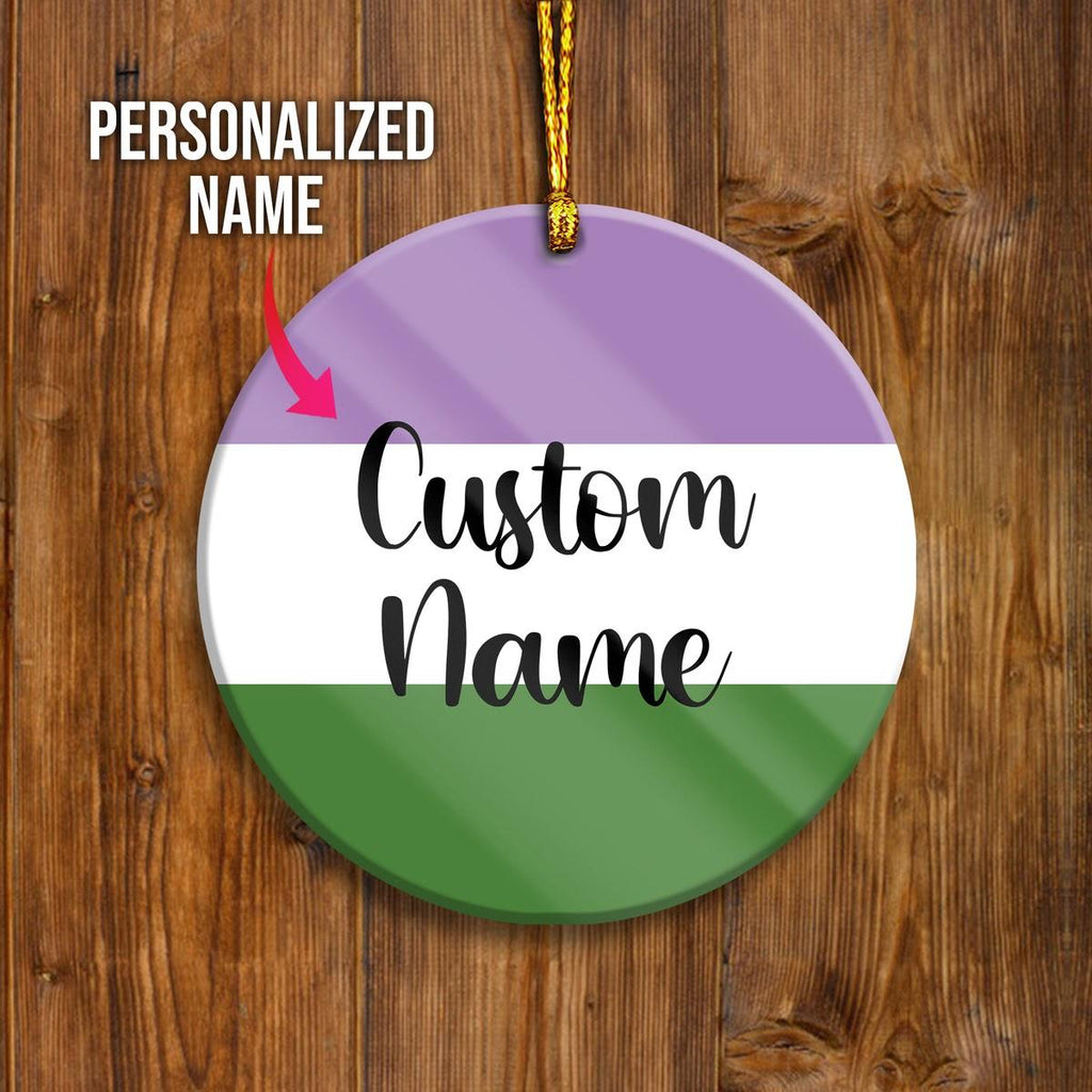 Custom Name Ornament Genderqueer - CustomsPig