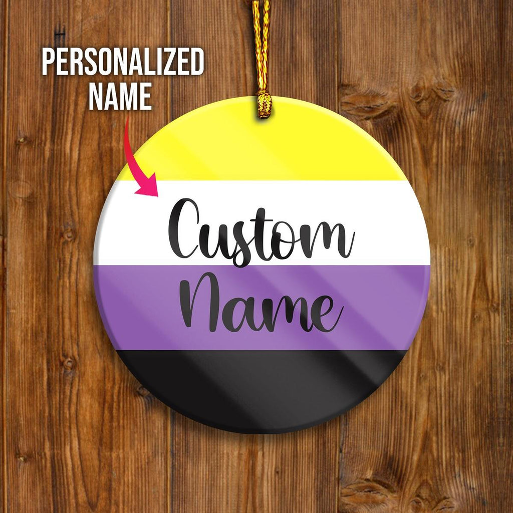 Custom Name Ornament LGBTQ Non-binary - CustomsPig