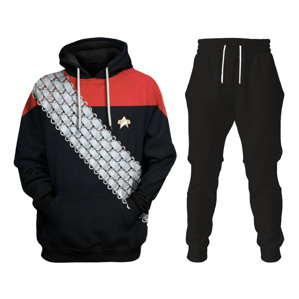 Deep Space Nine Worf Red T-shirt Hoodie Sweatpants Apparel -  CustomsPig.com