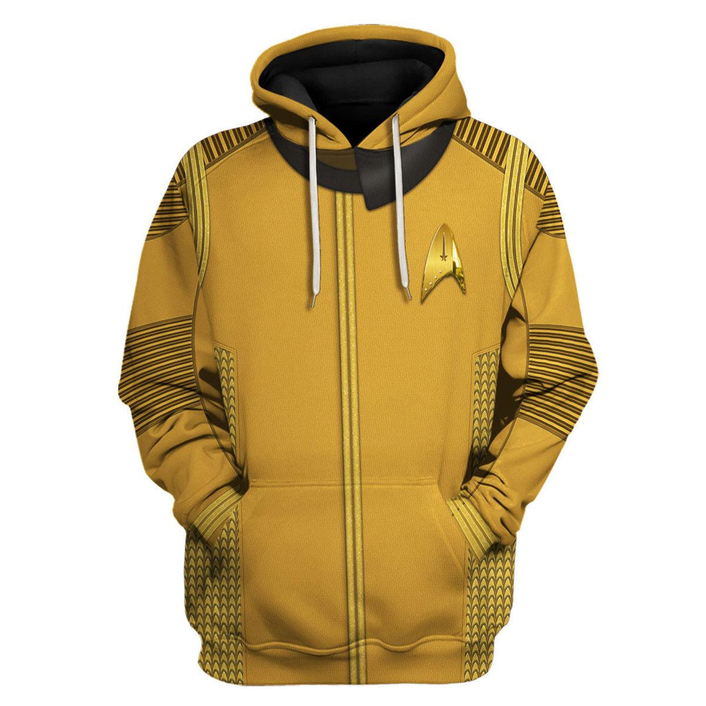 DIS Enterprise Uniform Command Captain Gold Hoodie Sweatshirt T-Shirt Sweatpants Apparel - CustomsPig.com