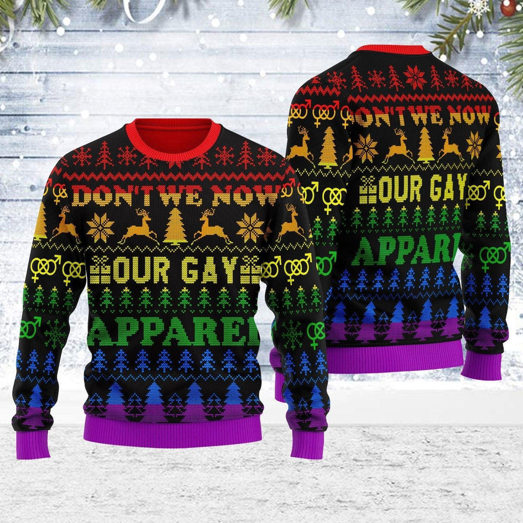 Don't We Now Our Gay Apparel Ugly Christmas Sweater - CustomsPig