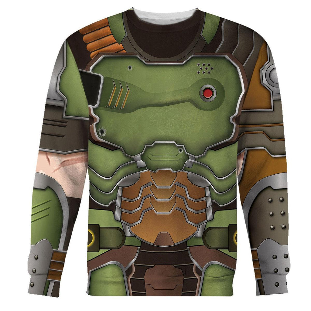 Doomguy Hoodies Sweatshirt T-shirt Hawaiian Tracksuit - CustomsPig.com