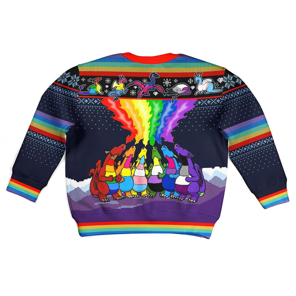 Dragon LGBT Kid Christmas Sweater - CustomsPig