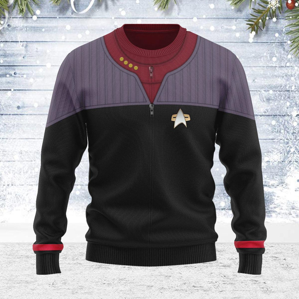 Duty Uniform Picard Themed Costume Christmas Wool Sweater - CustomsPig.com