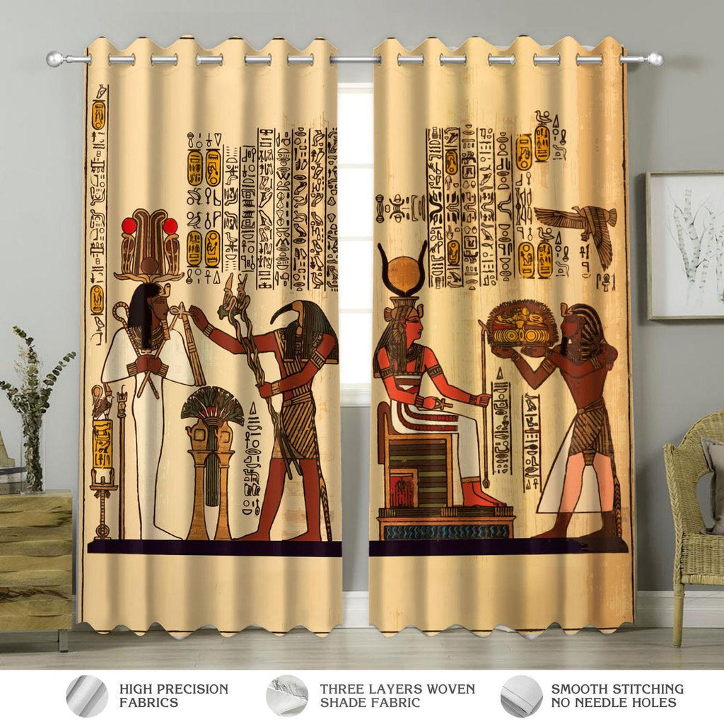 Egyptian Gods Window Curtains - CustomsPig