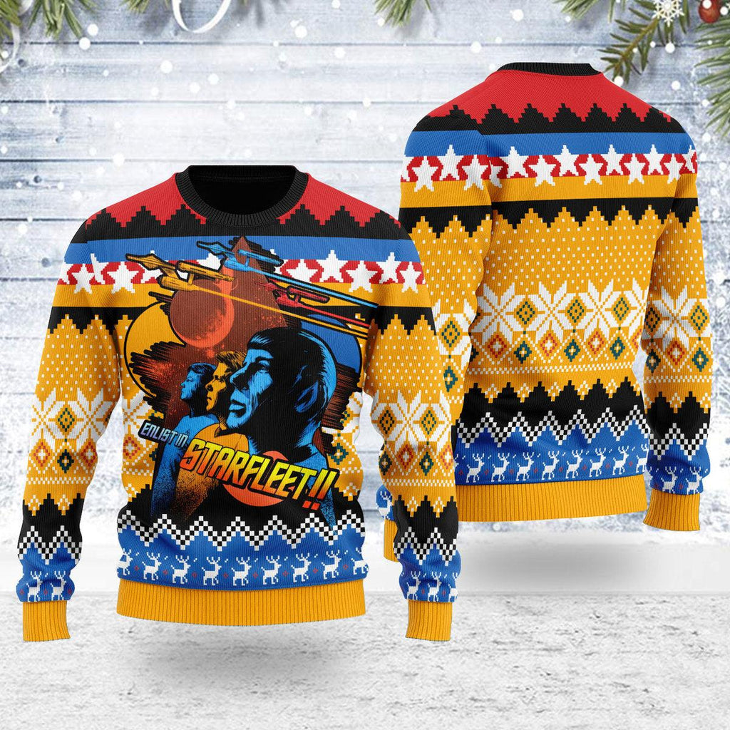 Enlist in Starfleet!! Christmas Sweater - CustomsPig.com