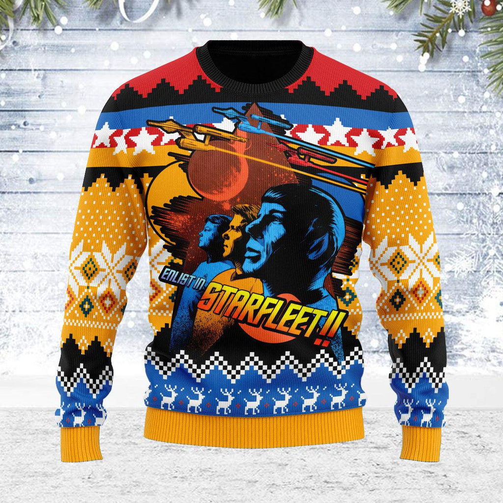 Enlist in Starfleet!! Christmas Sweater - CustomsPig.com