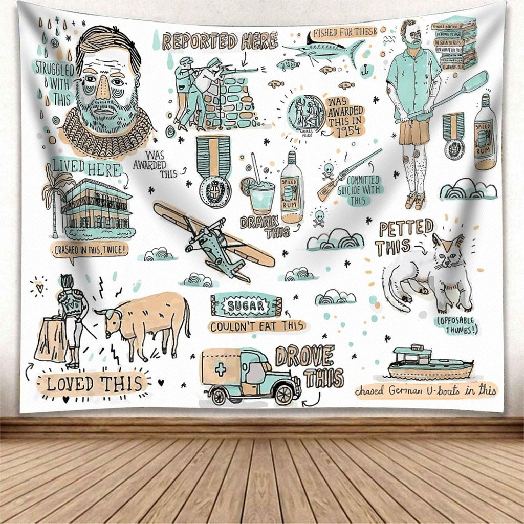 Ernest Hemingway Tapestry - CustomsPig