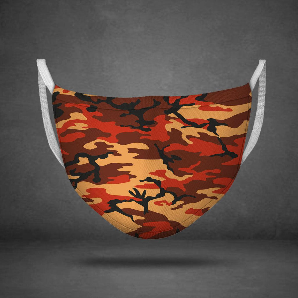 Flecktarn Red Brown German WWII Camo Patterns Face Mask - CustomsPig