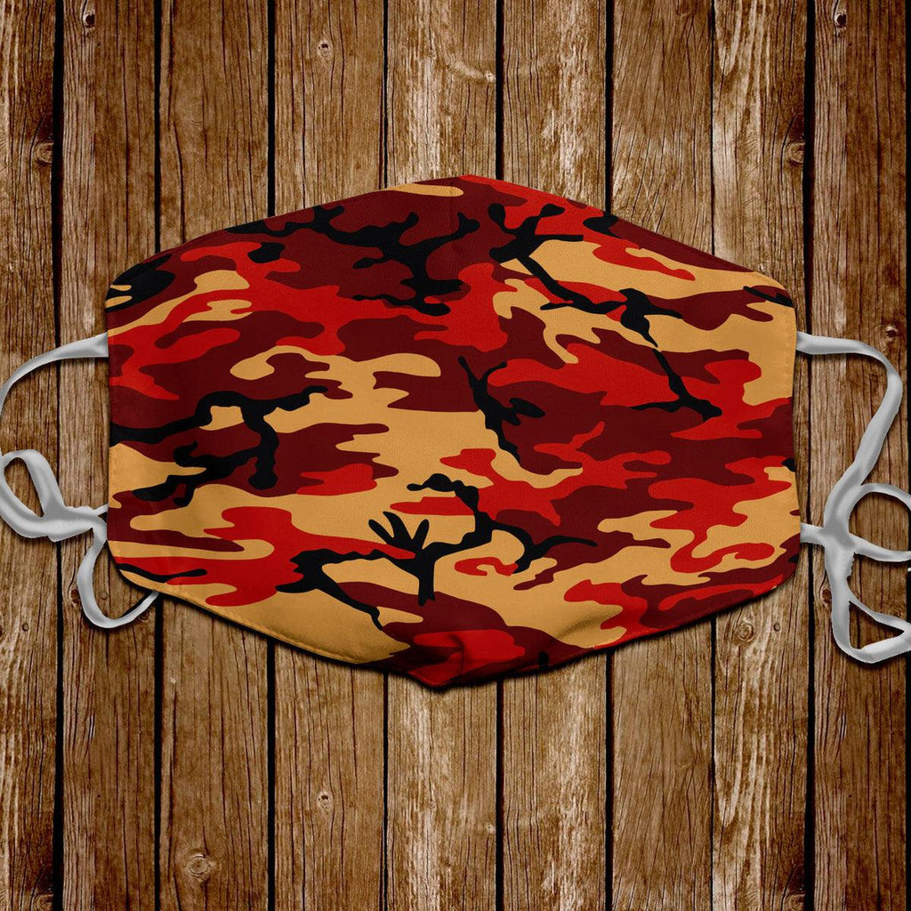 Flecktarn Red Brown German WWII Camo Patterns Face Mask - CustomsPig