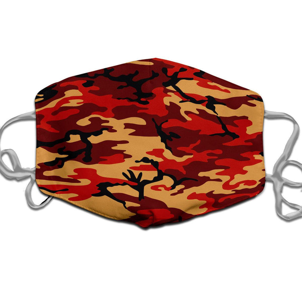 Flecktarn Red Brown German WWII Camo Patterns Face Mask - CustomsPig