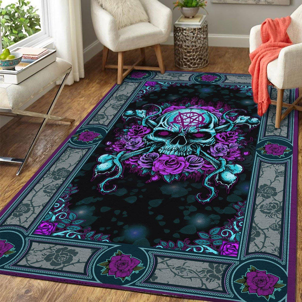 Flower Skull Rug - CustomsPig