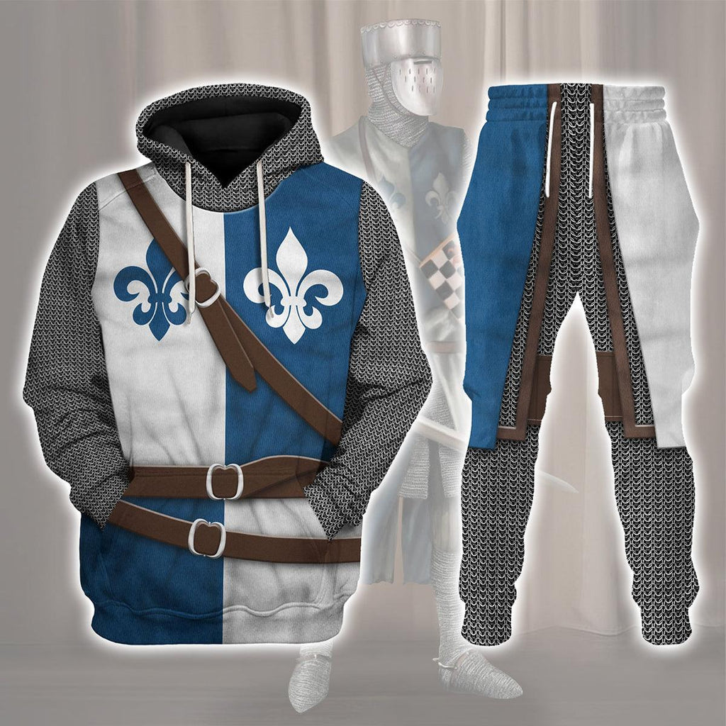 CustomsPig 12th Century French Knight Costume Hoodie Sweatshirt T-Shirt Tracksuit - CustomsPig.com