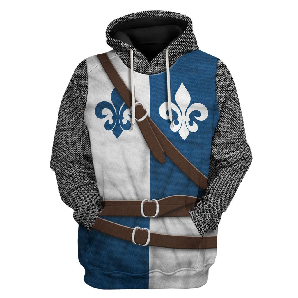 CustomsPig 12th Century French Knight Costume Hoodie Sweatshirt T-Shirt Tracksuit - CustomsPig.com