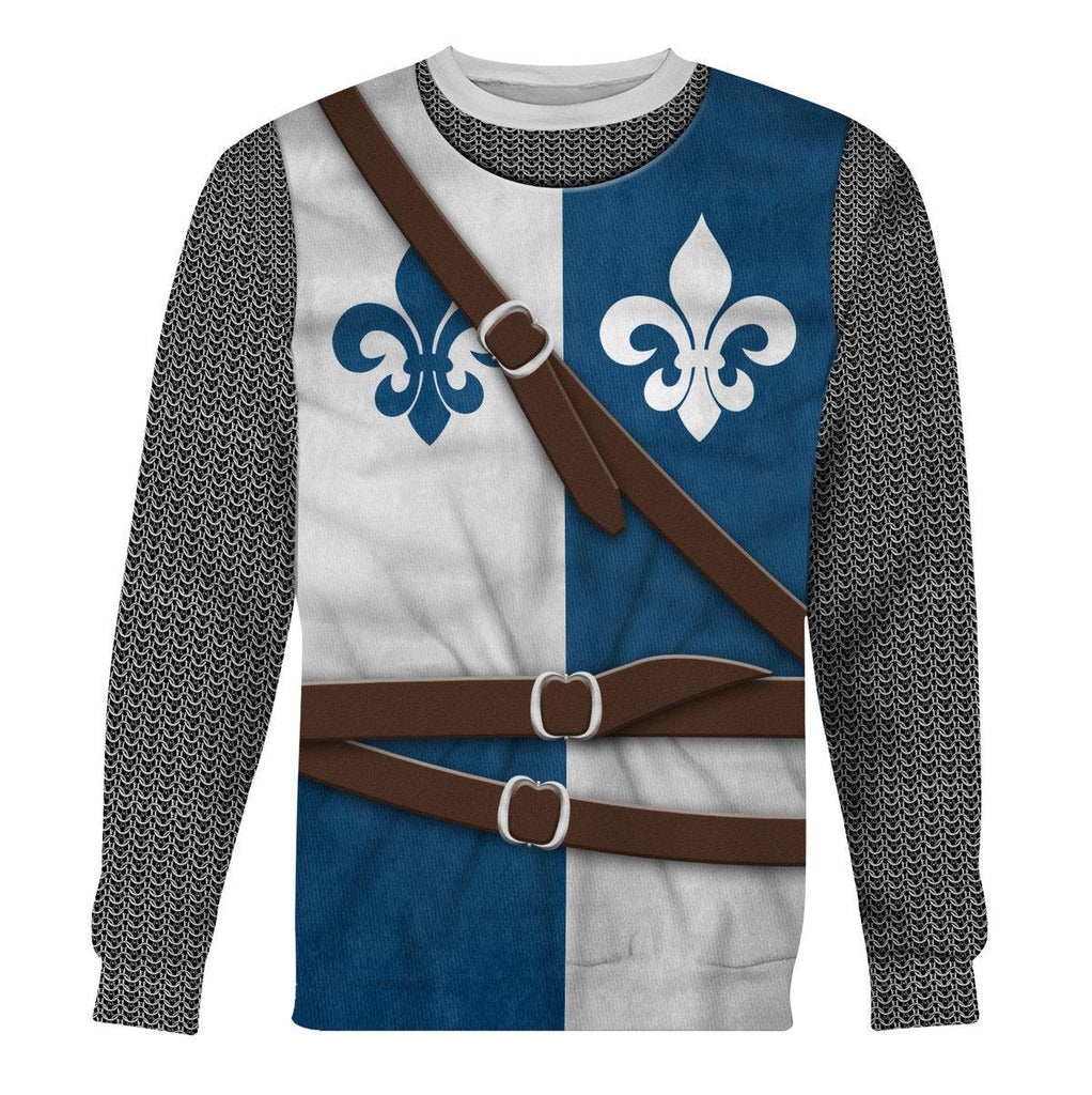 CustomsPig 12th Century French Knight Costume Hoodie Sweatshirt T-Shirt Tracksuit - CustomsPig.com