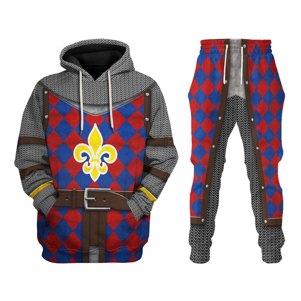 CustomsPig 13th Century French Knight Costume Hoodie Sweatshirt T-Shirt Tracksuit - CustomsPig.com