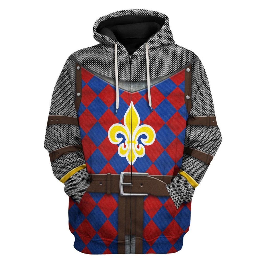 CustomsPig 13th Century French Knight Costume Hoodie Sweatshirt T-Shirt Tracksuit - CustomsPig.com