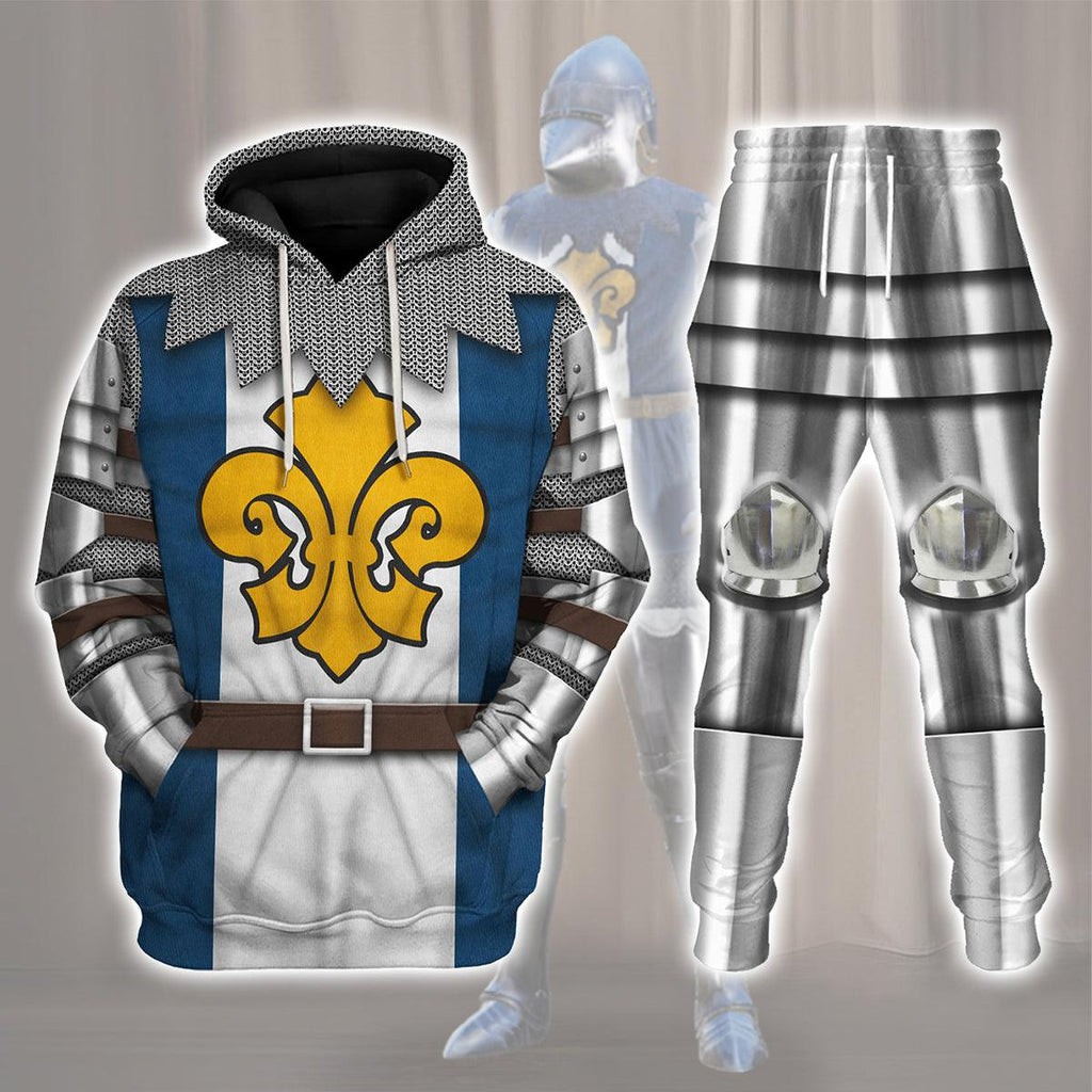 CustomsPig 14th Century French Knight Costume Hoodie Sweatshirt T-Shirt Tracksuit - CustomsPig.com