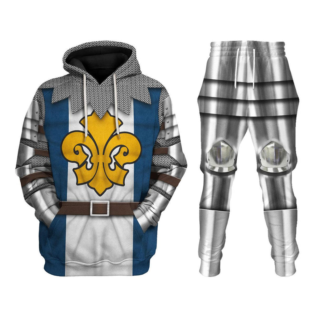 CustomsPig 14th Century French Knight Costume Hoodie Sweatshirt T-Shirt Tracksuit - CustomsPig.com