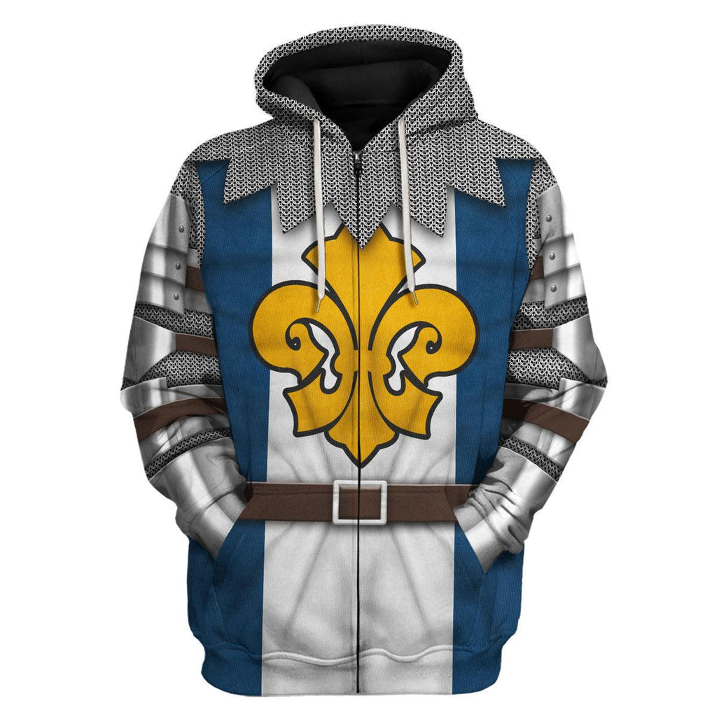 CustomsPig 14th Century French Knight Costume Hoodie Sweatshirt T-Shirt Tracksuit - CustomsPig.com