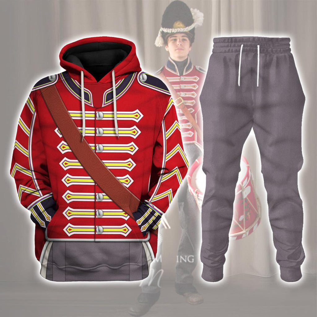 CustomsPig 23rd Foot ( Royal Welch Fuzileers ) Drummer (1812-1815) Uniform All Over Print Hoodie Sweatshirt T-Shirt Tracksuit - CustomsPig.com