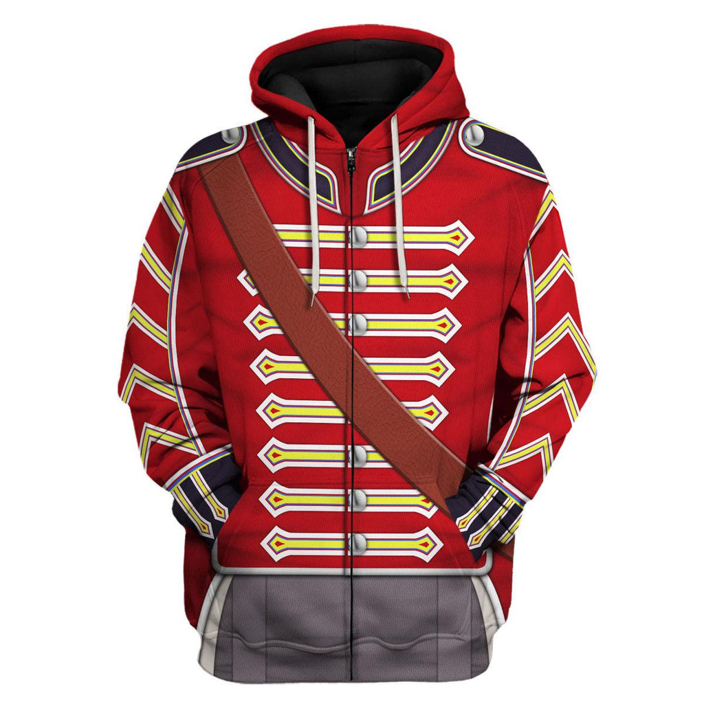 CustomsPig 23rd Foot ( Royal Welch Fuzileers ) Drummer (1812-1815) Uniform All Over Print Hoodie Sweatshirt T-Shirt Tracksuit - CustomsPig.com