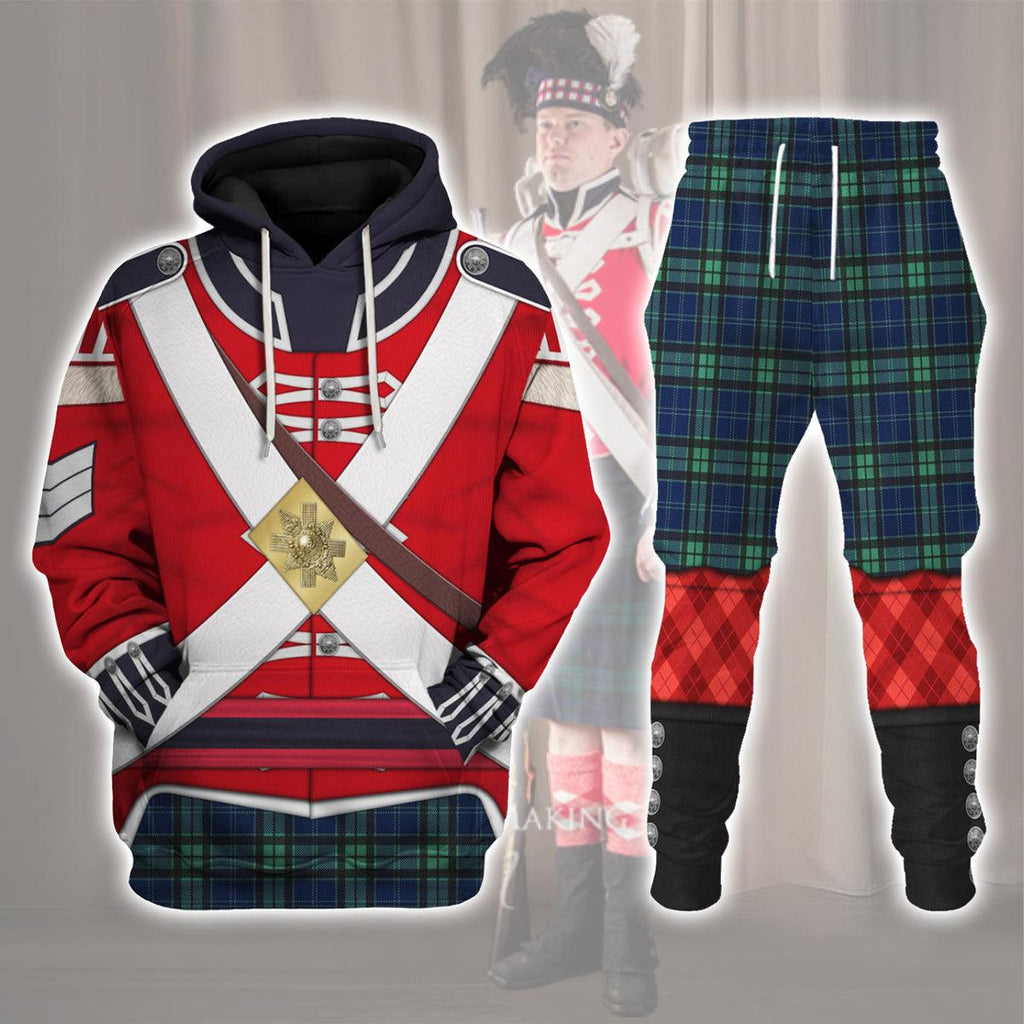 CustomsPig 42nd Foot (Royal Highland) Private Grenadier Company (1812-1815) Uniform All Over Print Hoodie Sweatshirt T-Shirt Tracksuit - CustomsPig.com