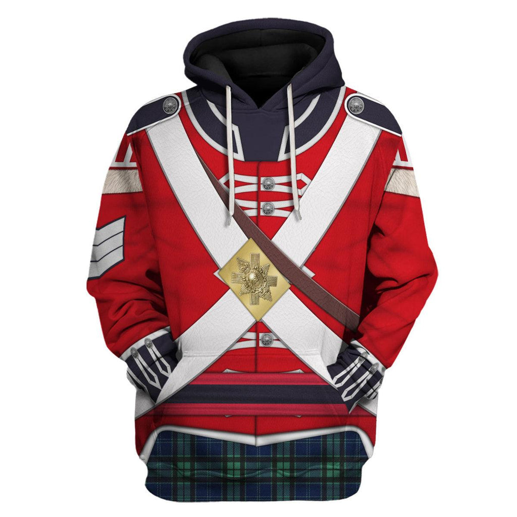 CustomsPig 42nd Foot (Royal Highland) Private Grenadier Company (1812-1815) Uniform All Over Print Hoodie Sweatshirt T-Shirt Tracksuit - CustomsPig.com