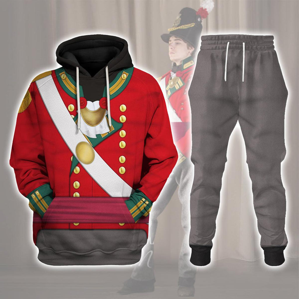 CustomsPig 69th Foot (South Lincolnshire) Officer-Centre Company-Campaign Dress (1812-1815) Uniform All Over Print Hoodie Sweatshirt T-Shirt Tracksuit - CustomsPig.com