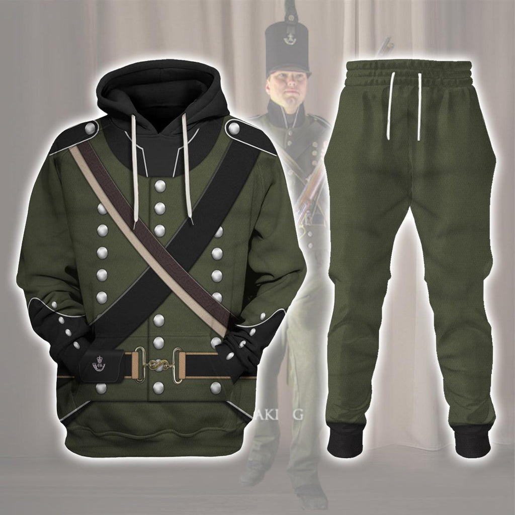 CustomsPig 95th (Rifle) Regiment-Rifleman 1806-1815 Uniform All Over Print Hoodie Sweatshirt T-Shirt Tracksuit - CustomsPig.com